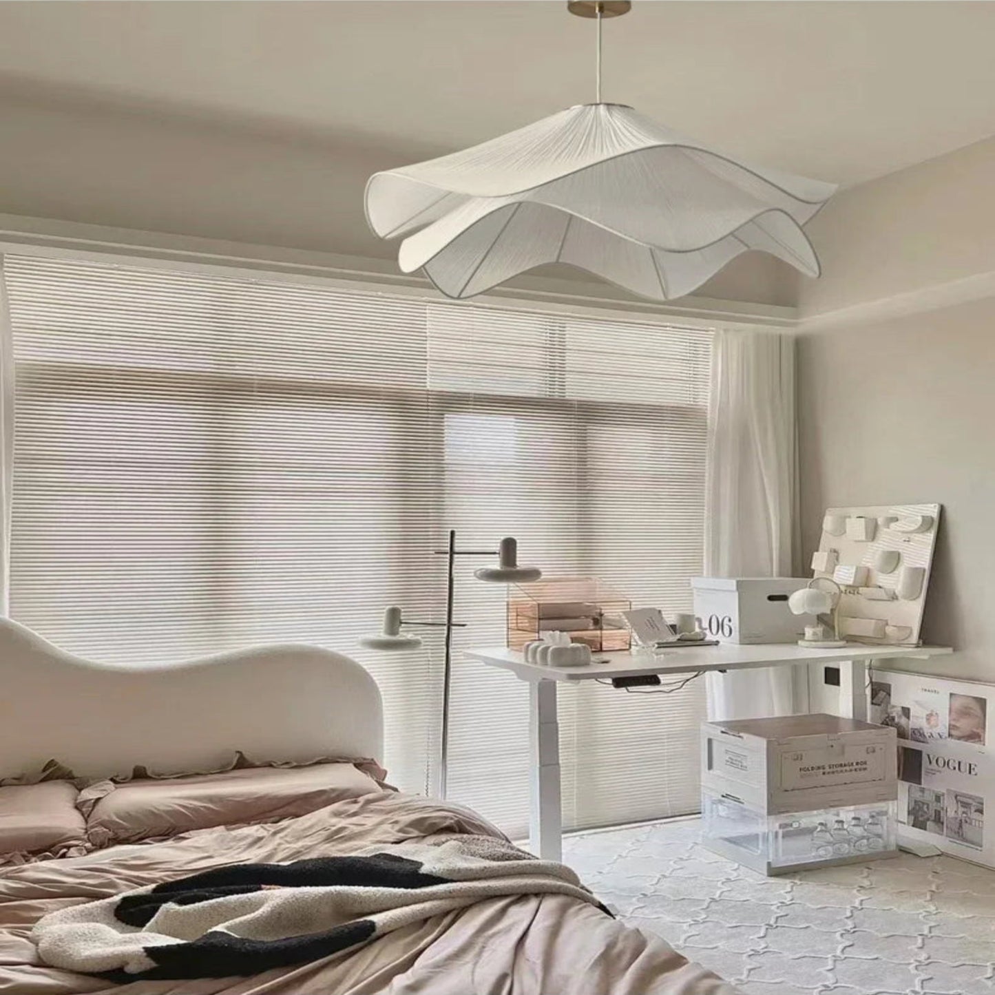 Silky Flowers Cloth Chandelier Pendant Lights