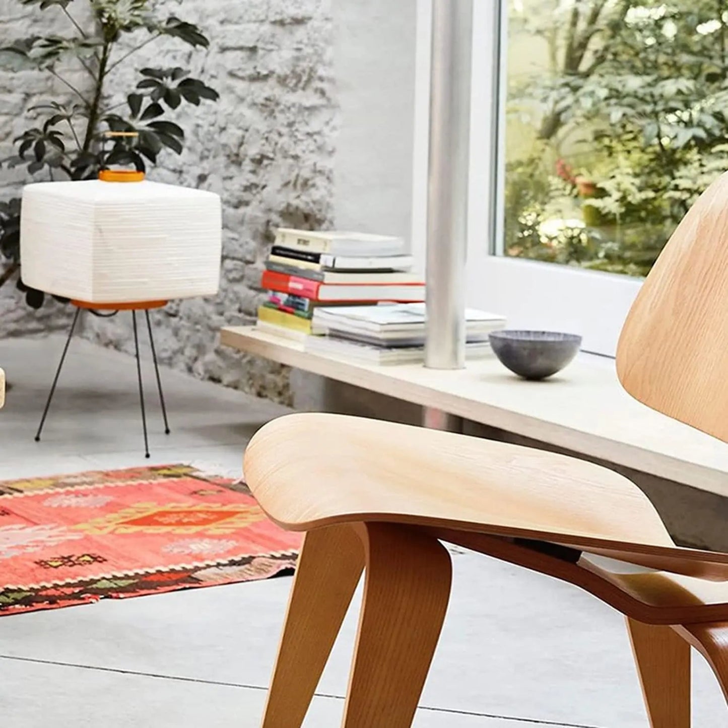 Japanese Wabi-Sabi Style Tripod Squared Floor Lamp