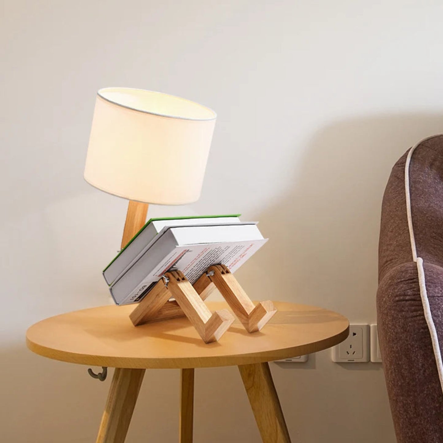 Quirky Wooden Study Buddy Desk Lamp