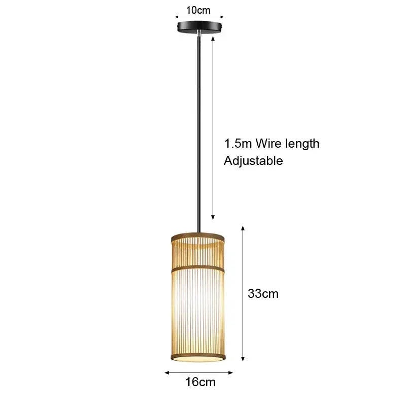 Hand Woven Bamboo Wicker Chandelier Ceiling Lamp