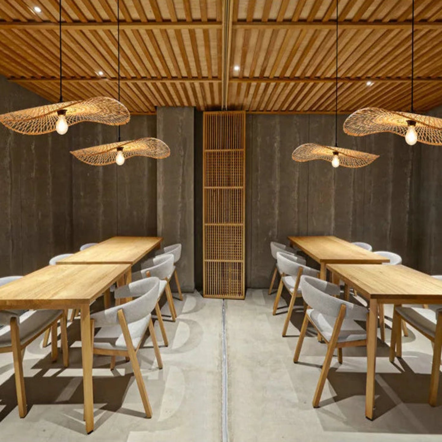 Hand Woven Bamboo Wicker Chandelier Ceiling Lamp