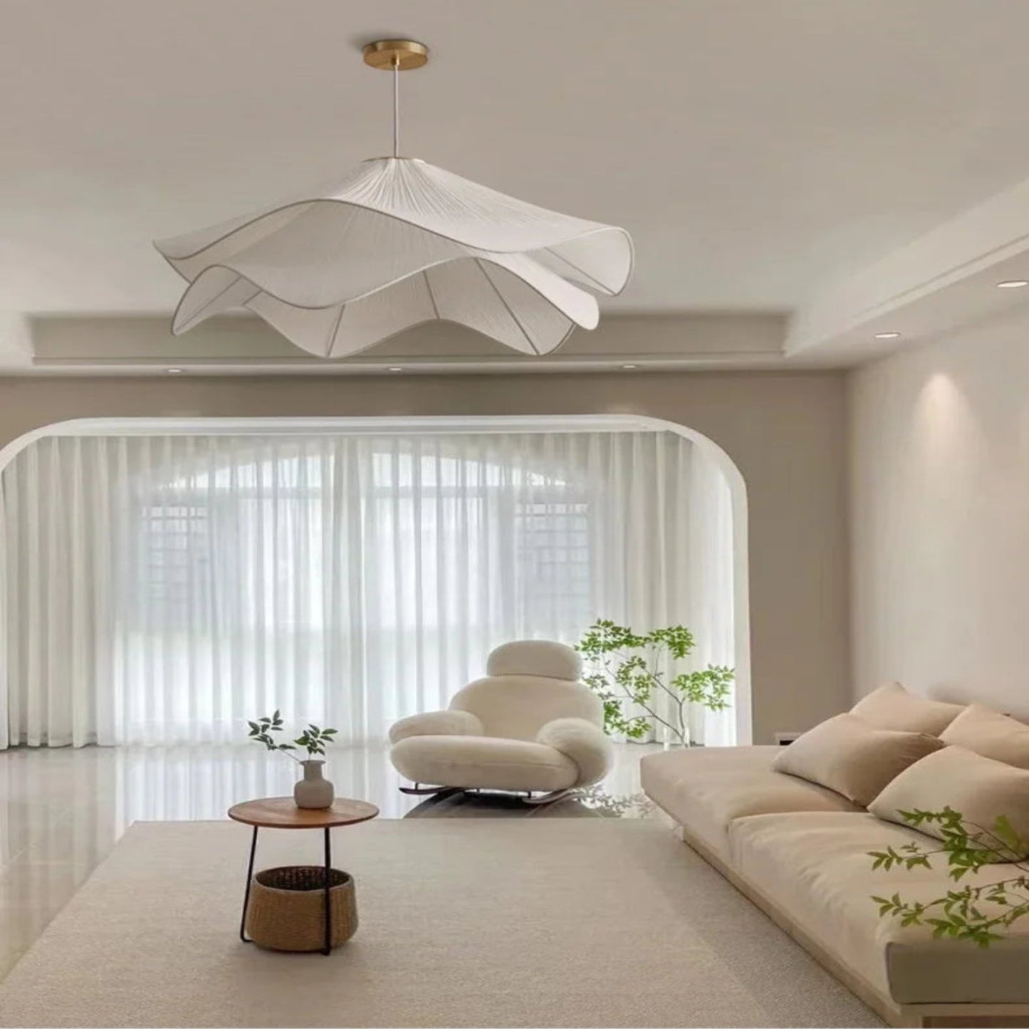 Silky Flowers Cloth Chandelier Pendant Lights