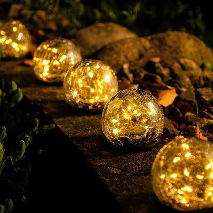 Solar Crackle Orb Garden Light