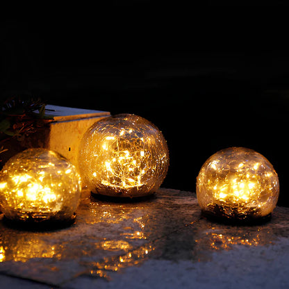 Solar Crackle Orb Garden Light