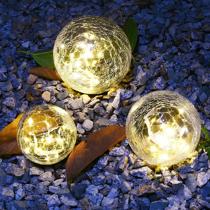 Solar Crackle Orb Garden Light