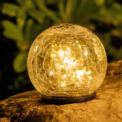 Solar Crackle Orb Garden Light
