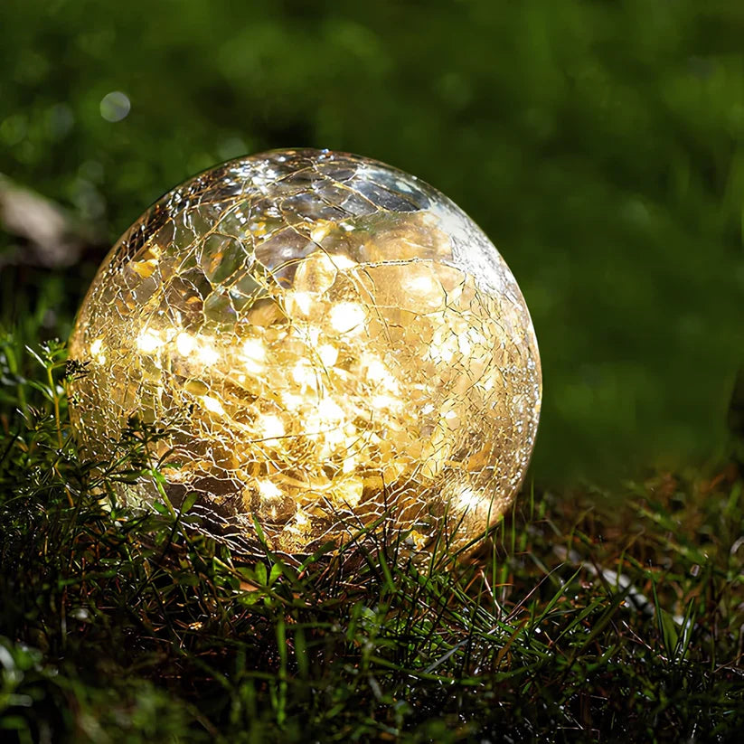 Solar Crackle Orb Garden Light