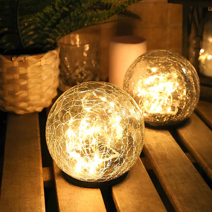 Solar Crackle Orb Garden Light