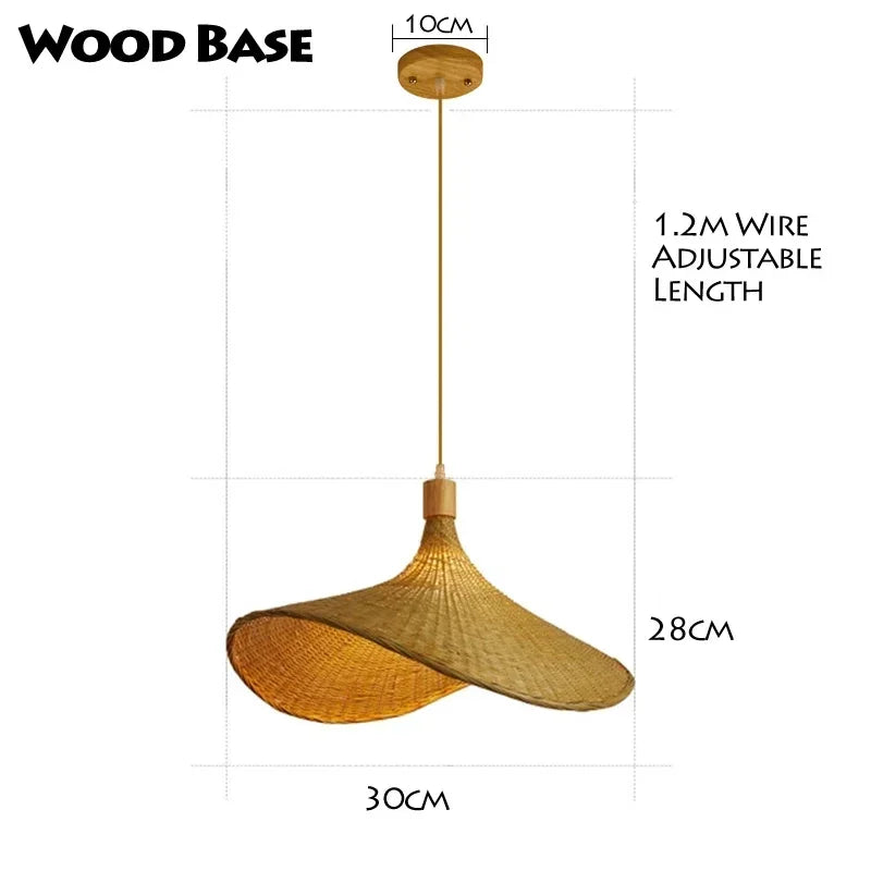 Hand Woven Bamboo Wicker Chandelier Ceiling Lamp