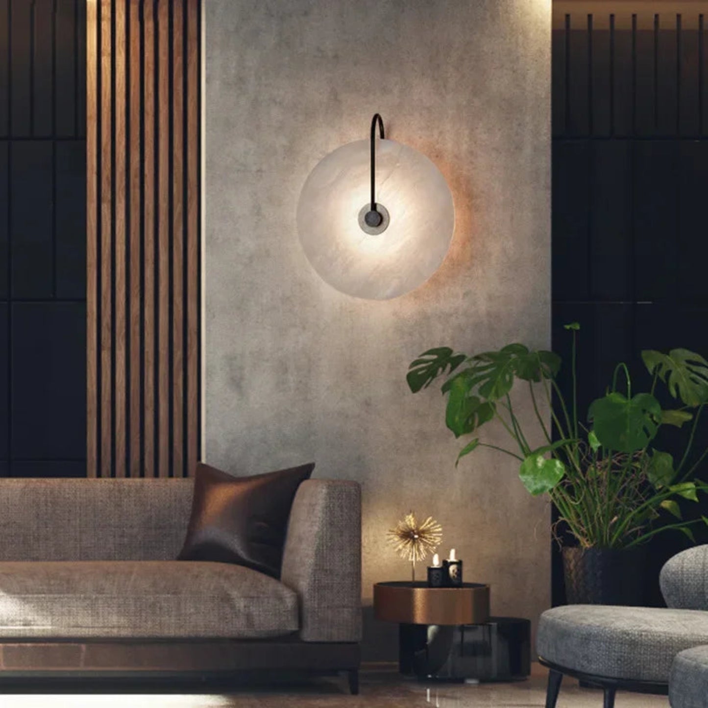 Marble Moon Sconces Wall Lamp for Modern Elegance
