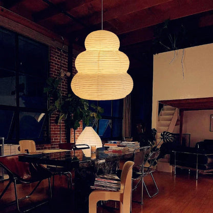 Akari Wabi Sabi Puff Layered Ceiling Lamp