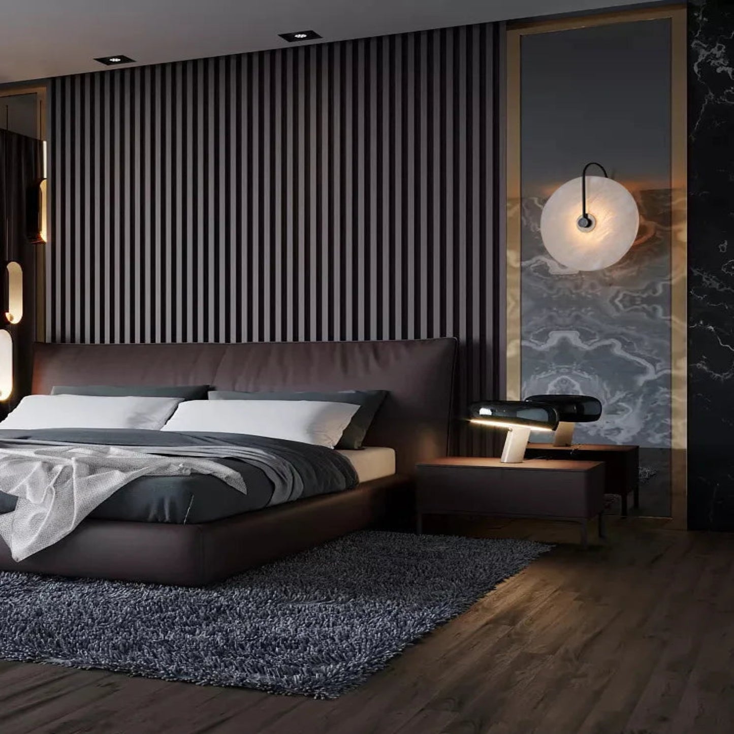 Marble Moon Sconces Wall Lamp for Modern Elegance