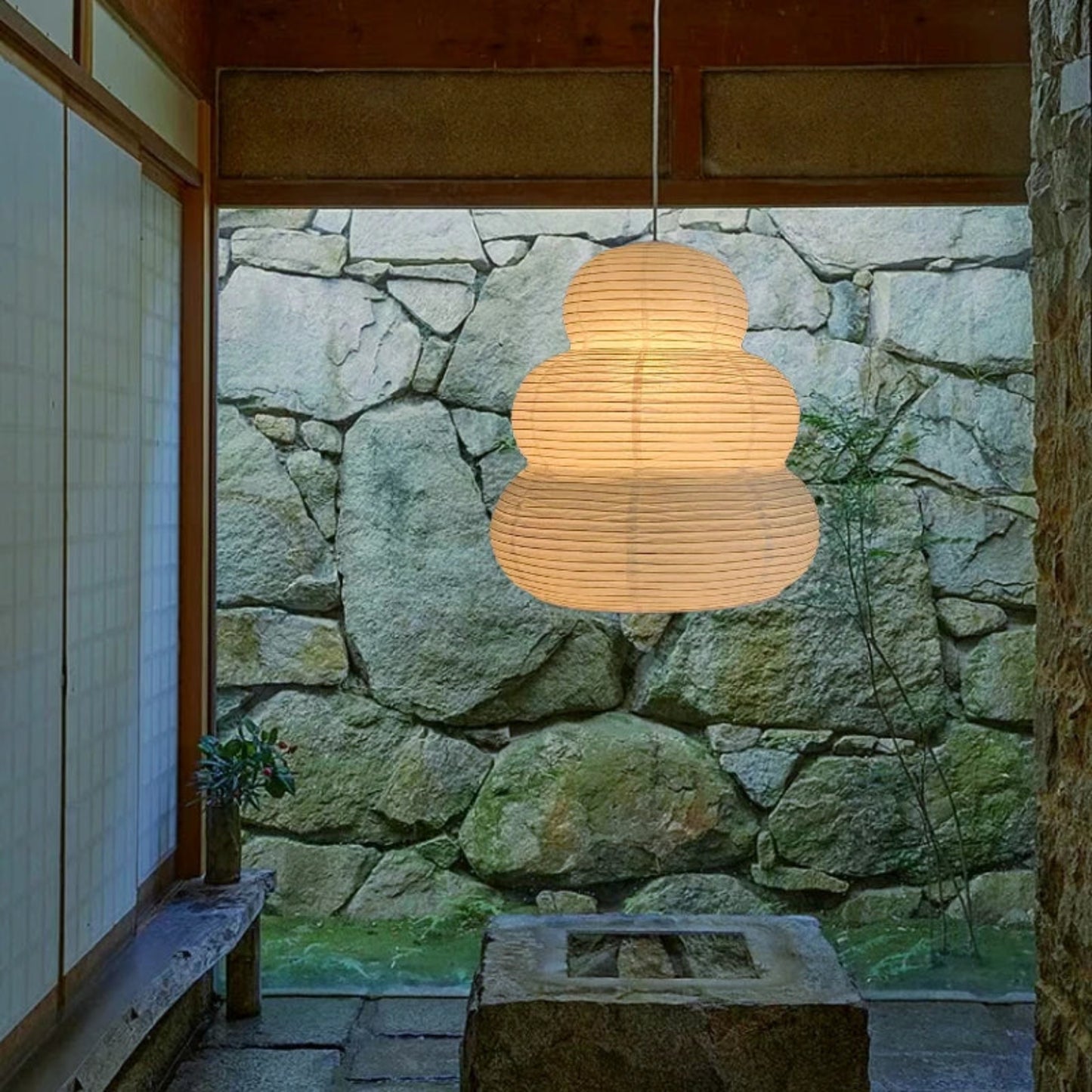 Akari Wabi Sabi Puff Layered Ceiling Lamp