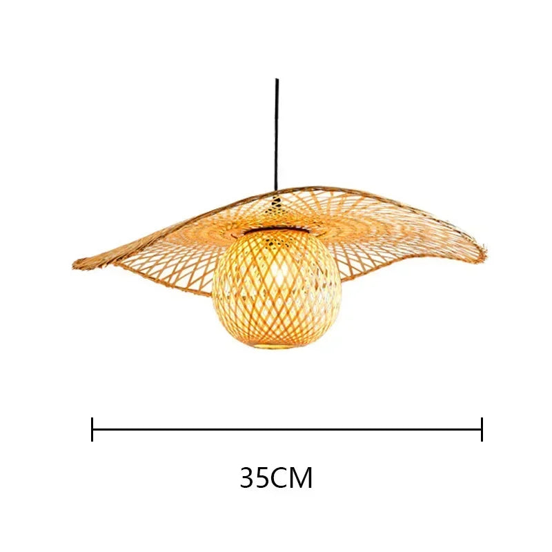 Hand Woven Bamboo Wicker Chandelier Ceiling Lamp