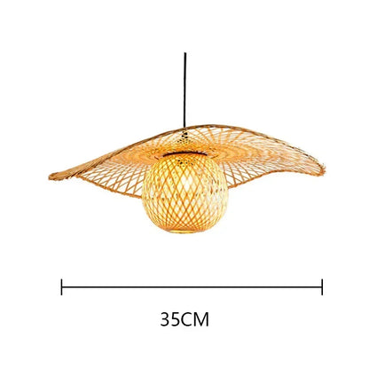 Hand Woven Bamboo Wicker Chandelier Ceiling Lamp