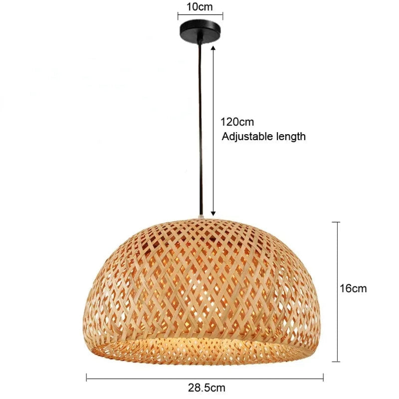Hand Woven Bamboo Wicker Chandelier Ceiling Lamp