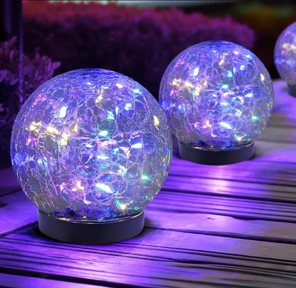 Solar Crackle Orb Garden Light
