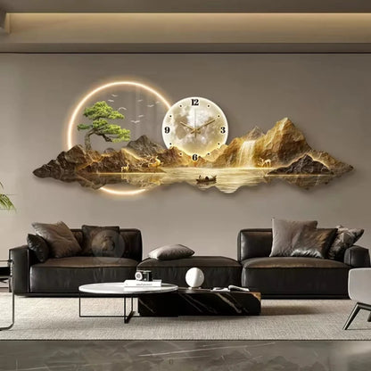 Landscape Time Clock Mural Wall Light