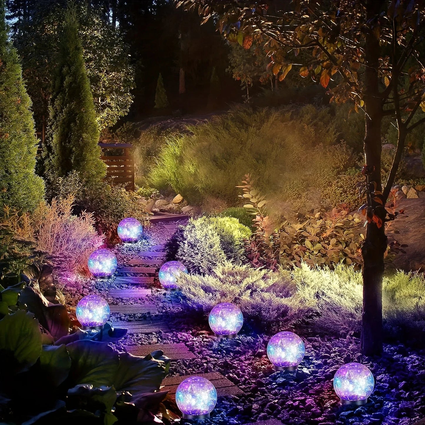 Solar Crackle Orb Garden Light