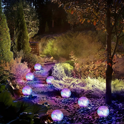 Solar Crackle Orb Garden Light