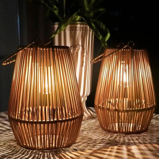 Solar Bamboo Weave Lantern