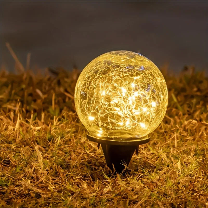 Solar Crackle Orb Garden Light