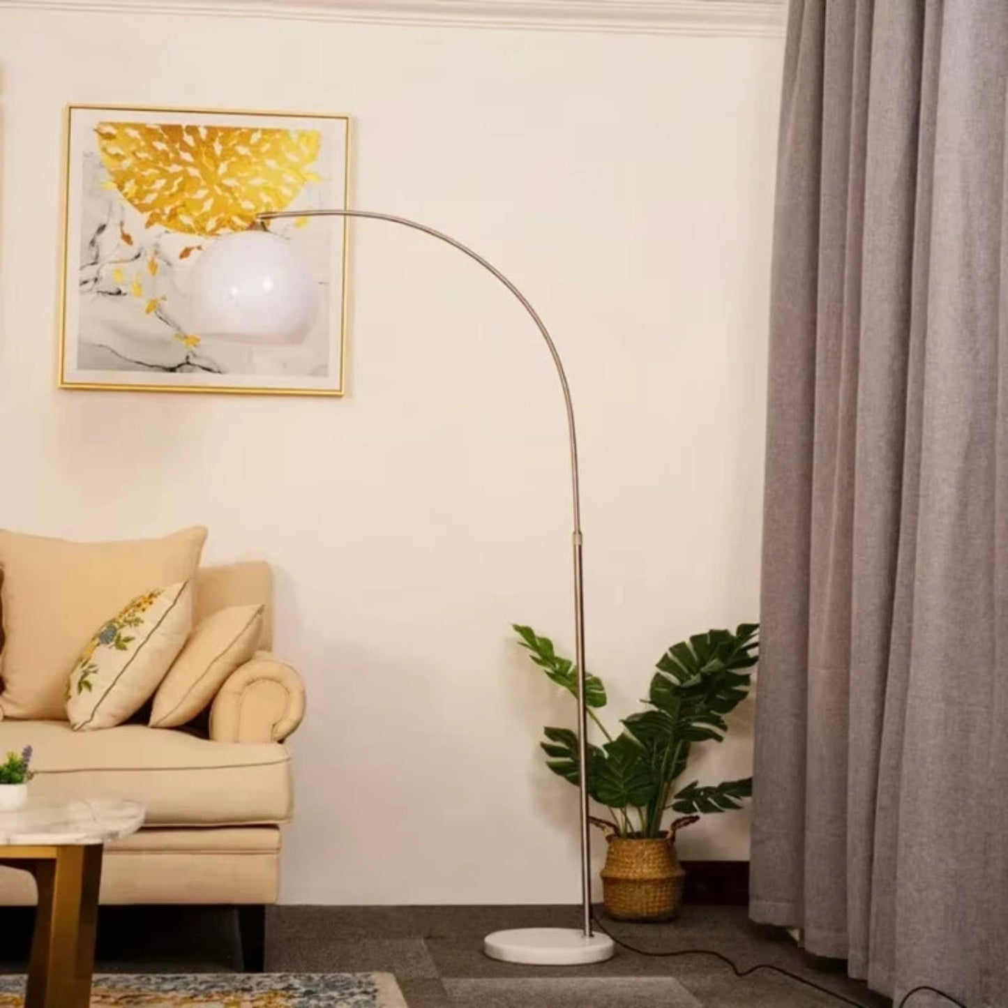 Modern Minimalist Pumpkin-on-a-Stick Floor Lamp