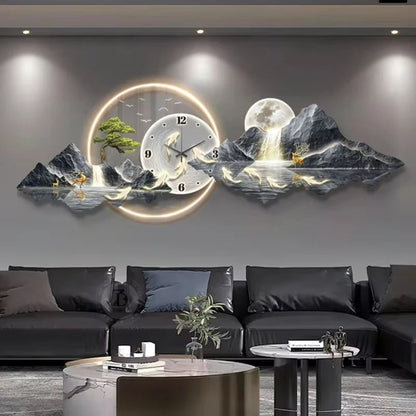Landscape Time Clock Mural Wall Light