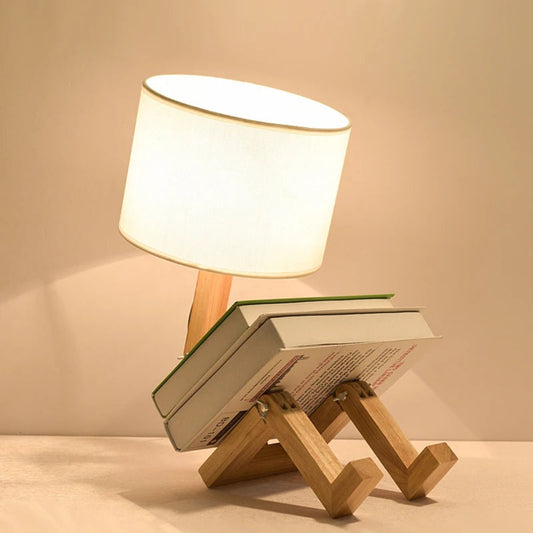 Quirky Wooden Study Buddy Desk Lamp