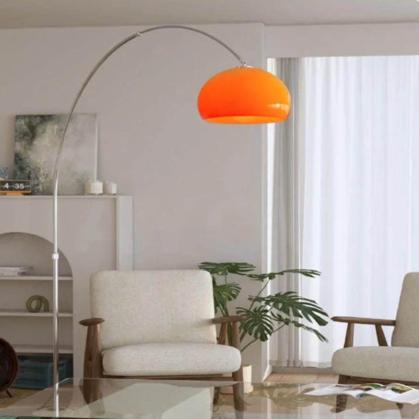 Modern Minimalist Pumpkin-on-a-Stick Floor Lamp