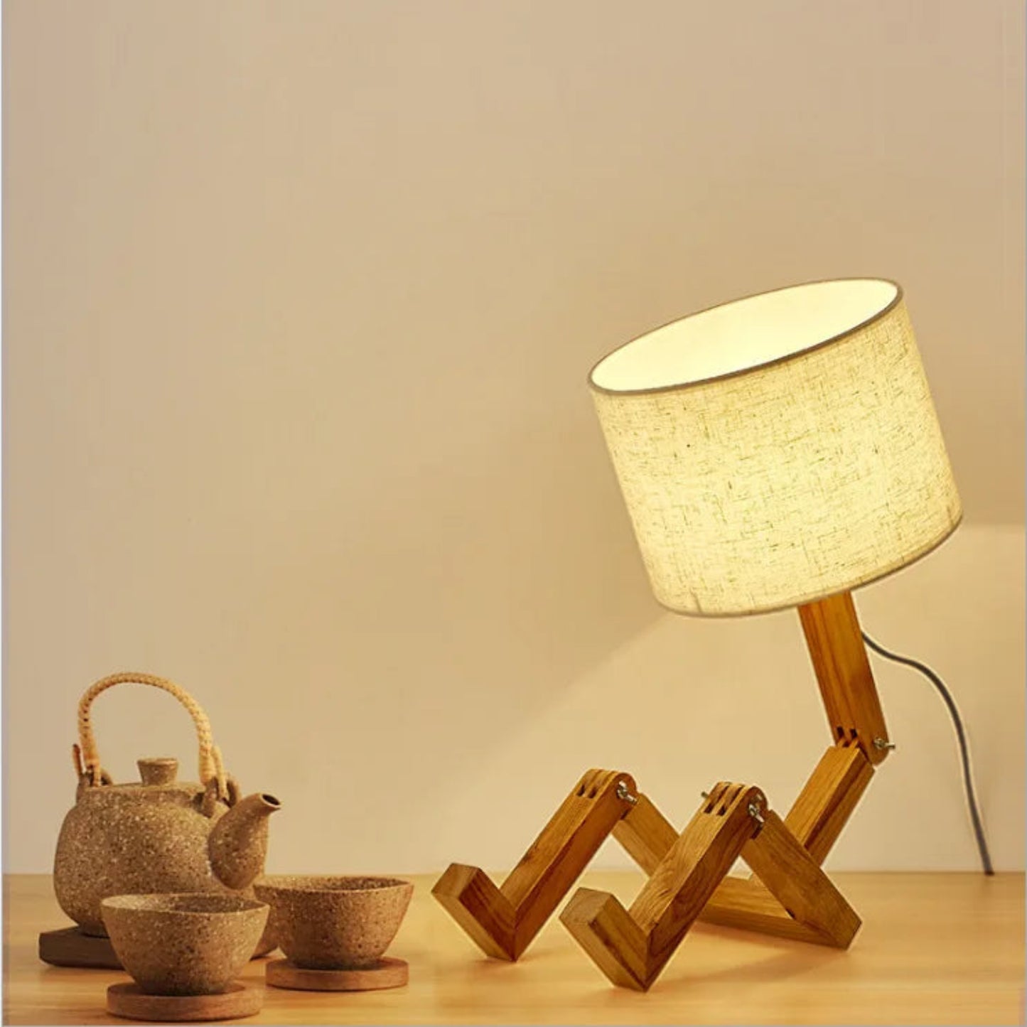 Quirky Wooden Study Buddy Desk Lamp