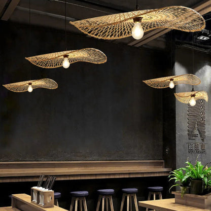 Hand Woven Bamboo Wicker Chandelier Ceiling Lamp