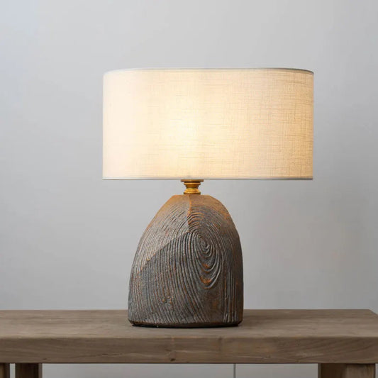 Designer Vintage Resin Tree Stump Wood-Grain Table Lamp