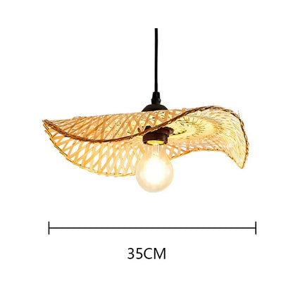 Hand Woven Bamboo Wicker Chandelier Ceiling Lamp