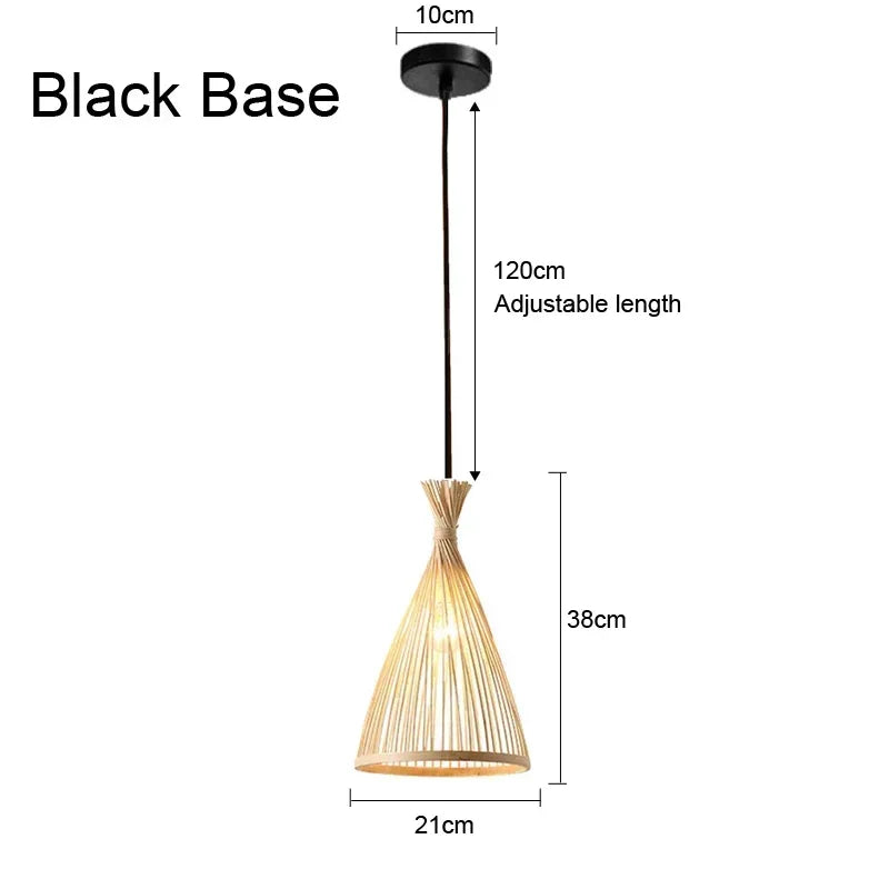 Hand Woven Bamboo Wicker Chandelier Ceiling Lamp