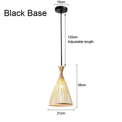 Hand Woven Bamboo Wicker Chandelier Ceiling Lamp