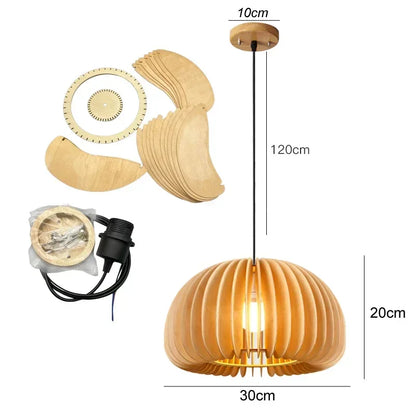 Hand Woven Bamboo Wicker Chandelier Ceiling Lamp