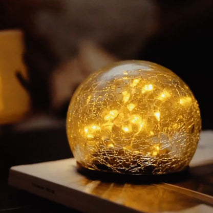 Solar Crackle Orb Garden Light