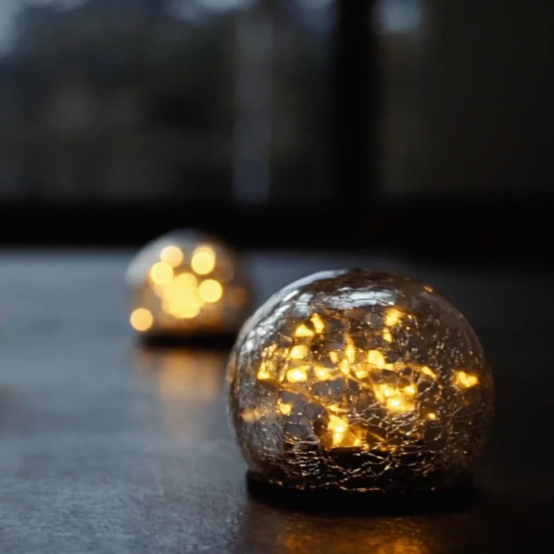 Solar Crackle Orb Garden Light