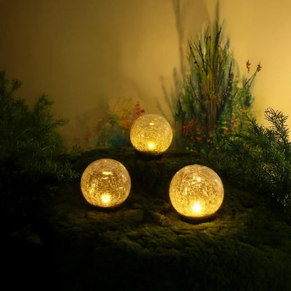 Solar Crackle Orb Garden Light