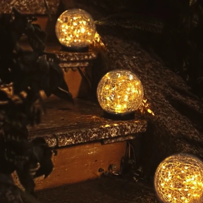 Solar Crackle Orb Garden Light